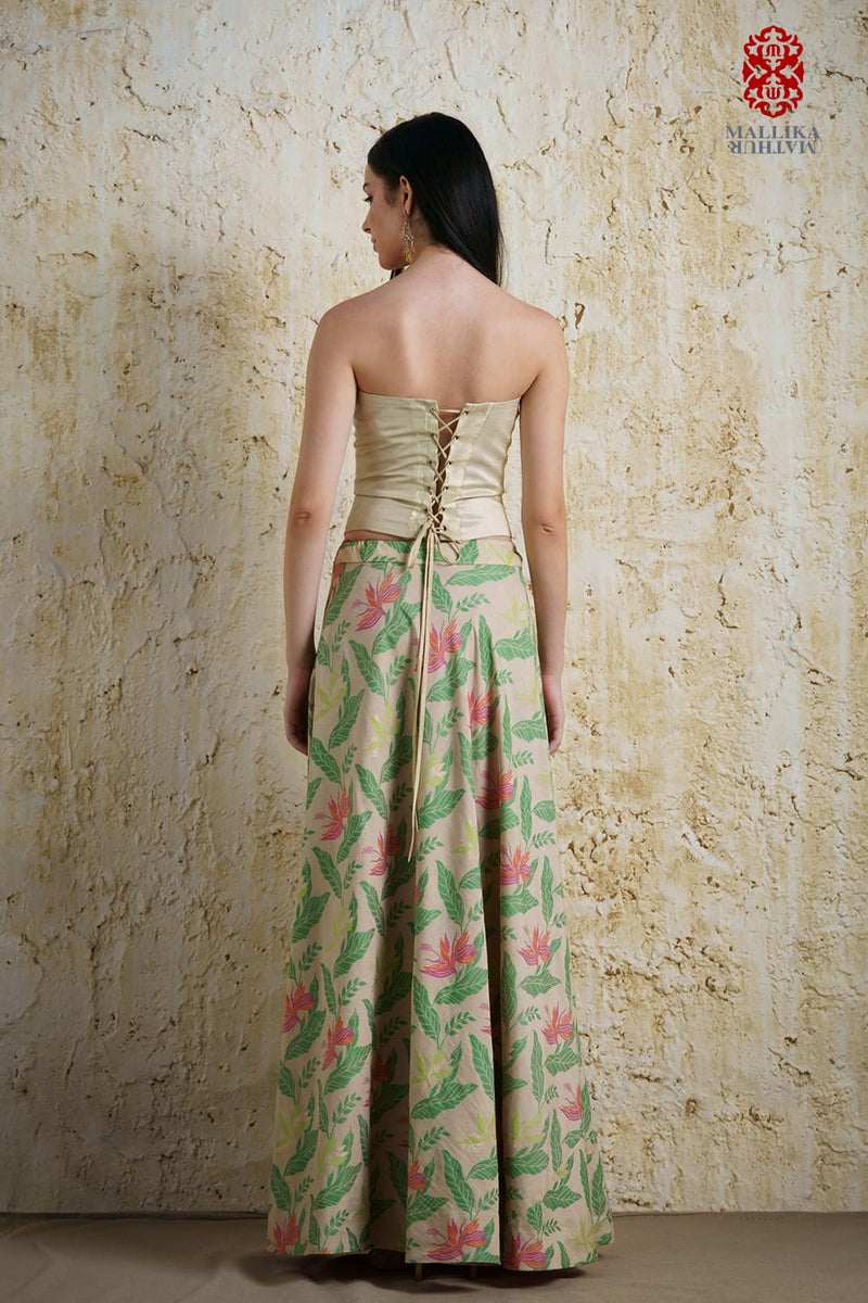Jabakusum Lehenga silk by Mallika Mathur in natural color for women Worldwide
