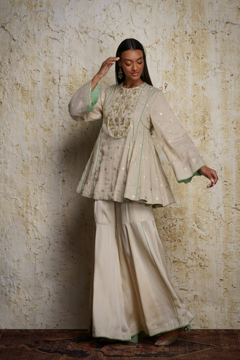 Rihanna natural munga tissue tunic tissue by Mallika Mathur in natural color for women Worldwide