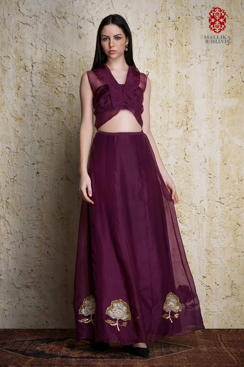 Amora kora silk skirt by Mallika Mathur for women Worldwide