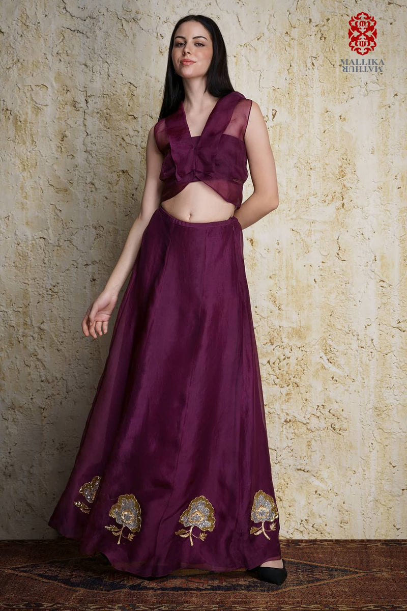 Amora kora silk skirt by Mallika Mathur for women Worldwide