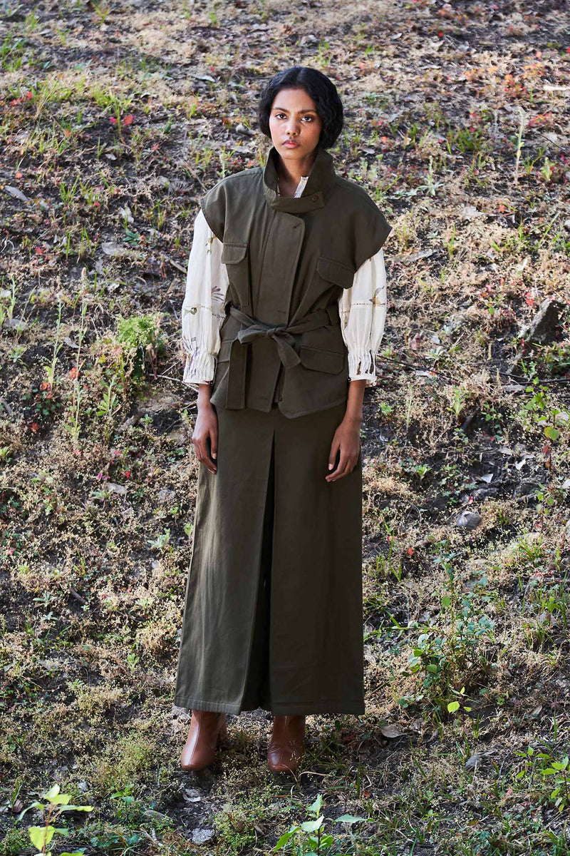 Forest Canopy Pants twill by Khara Kapas in green for women Worldwide