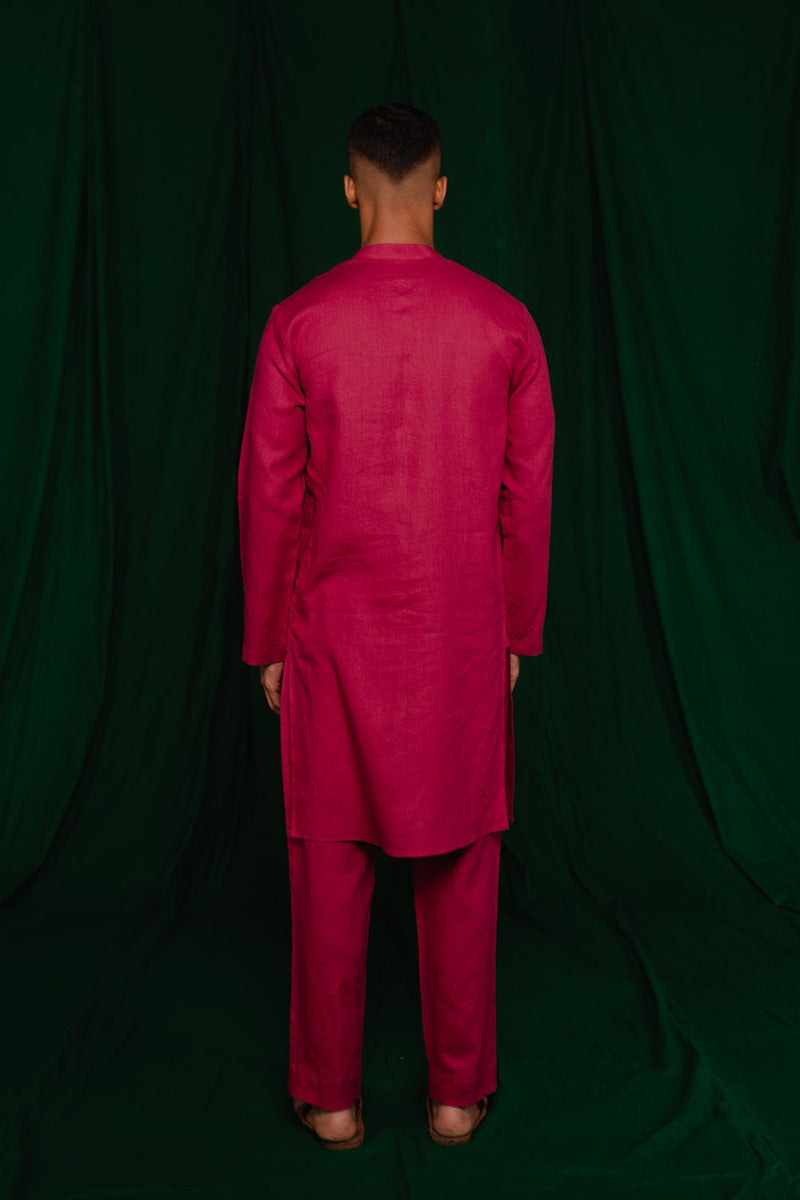 Rani Linen Kurta Set by Saphed Men for men Worldwide