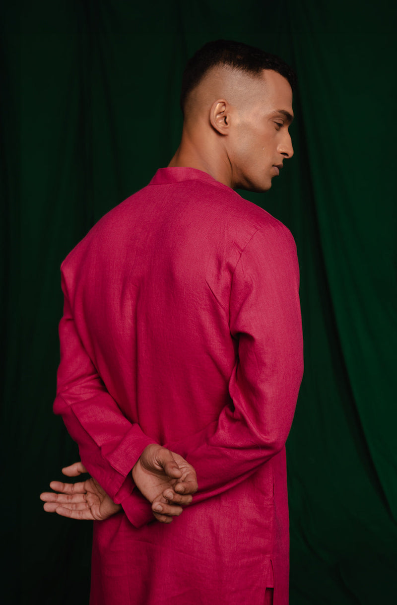 Rani Linen Kurta Set by Saphed Men for men Worldwide