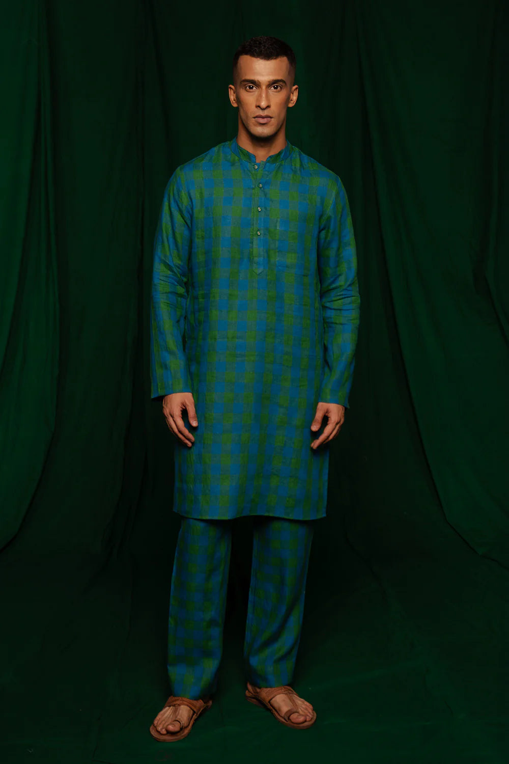 Forest Linen Kurta Set