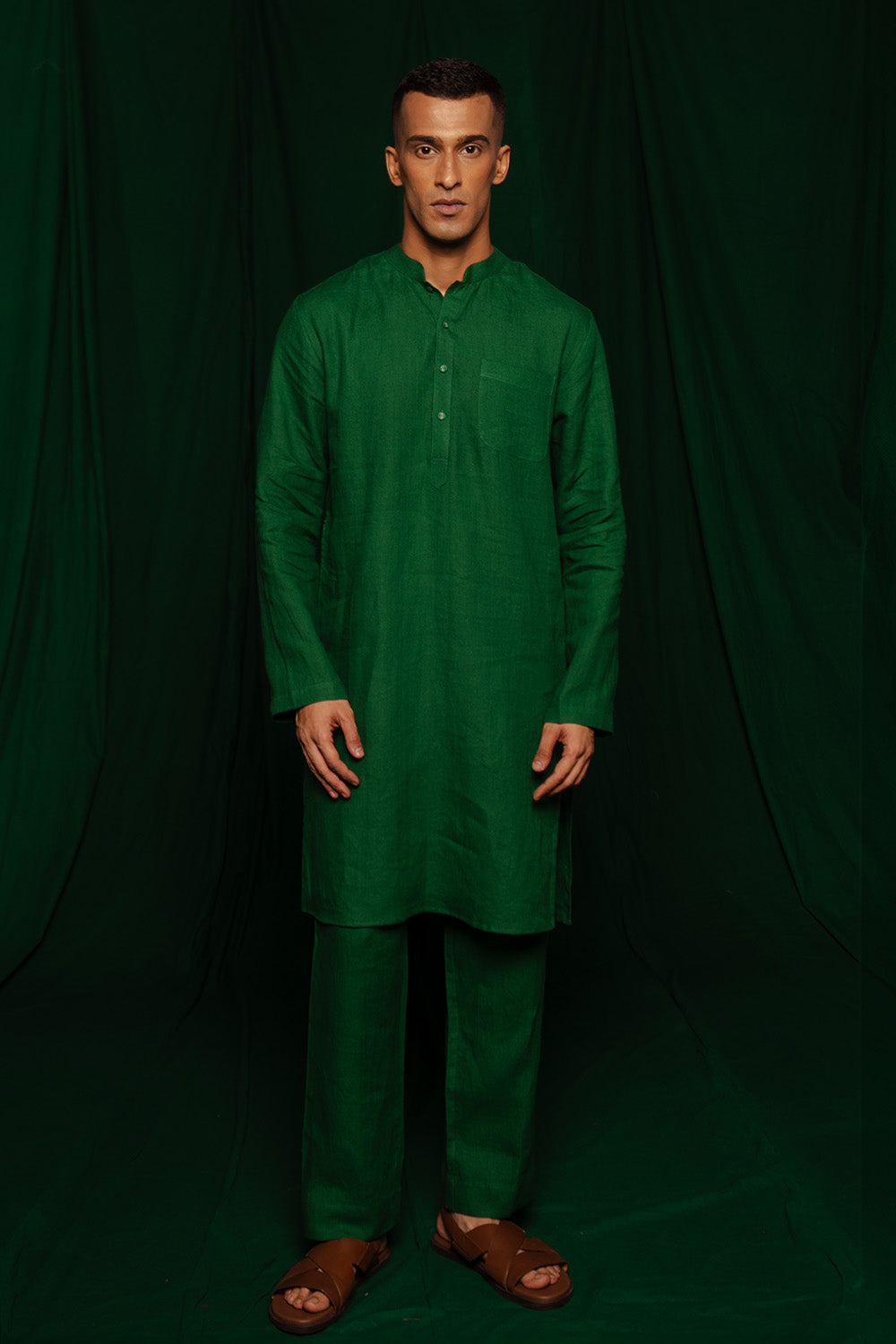 Panna Linen Kurta Set