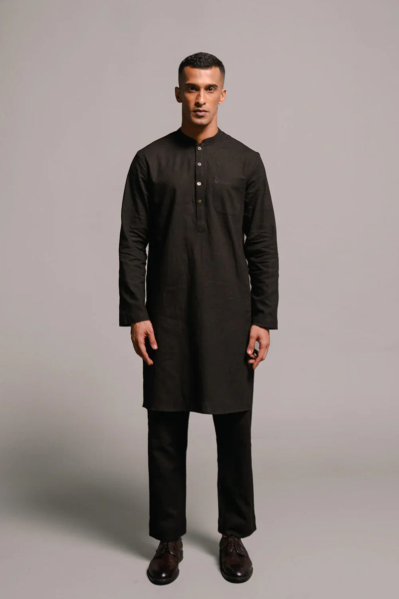Carbon Co-Linen Kurta Set linen by Saphed Men for men Worldwide