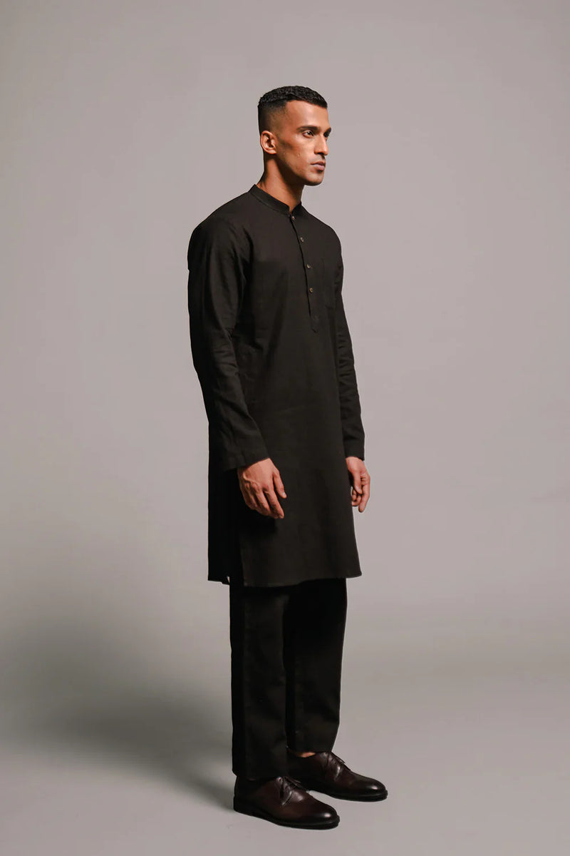 Carbon Co-Linen Kurta Set linen by Saphed Men for men Worldwide