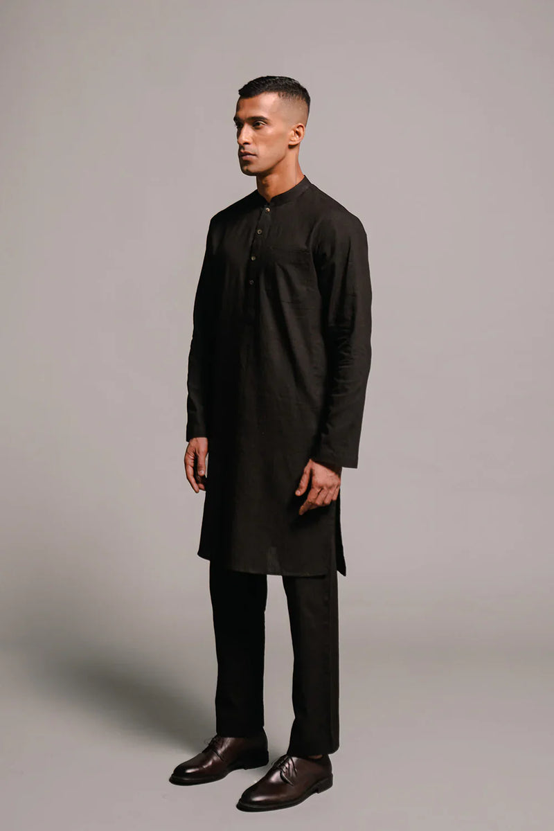 Carbon Co-Linen Kurta Set linen by Saphed Men for men Worldwide