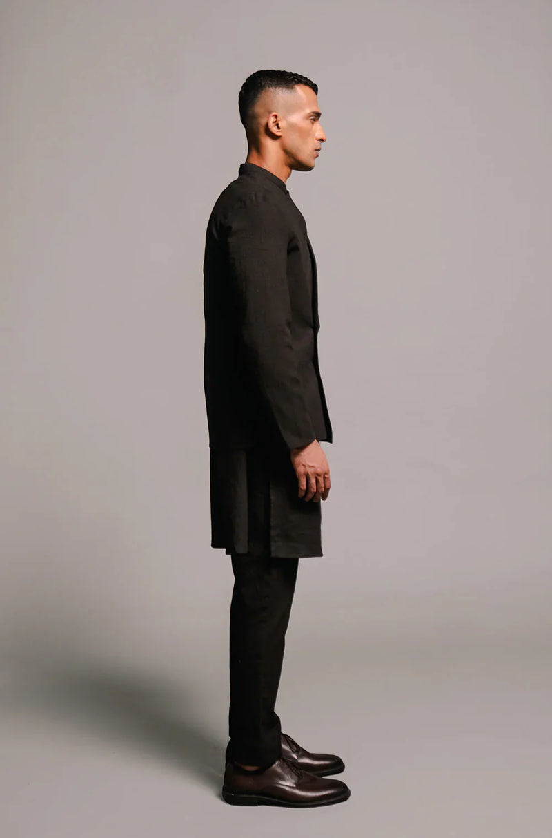 Carbon Co-Linen Kurta Set linen by Saphed Men for men Worldwide