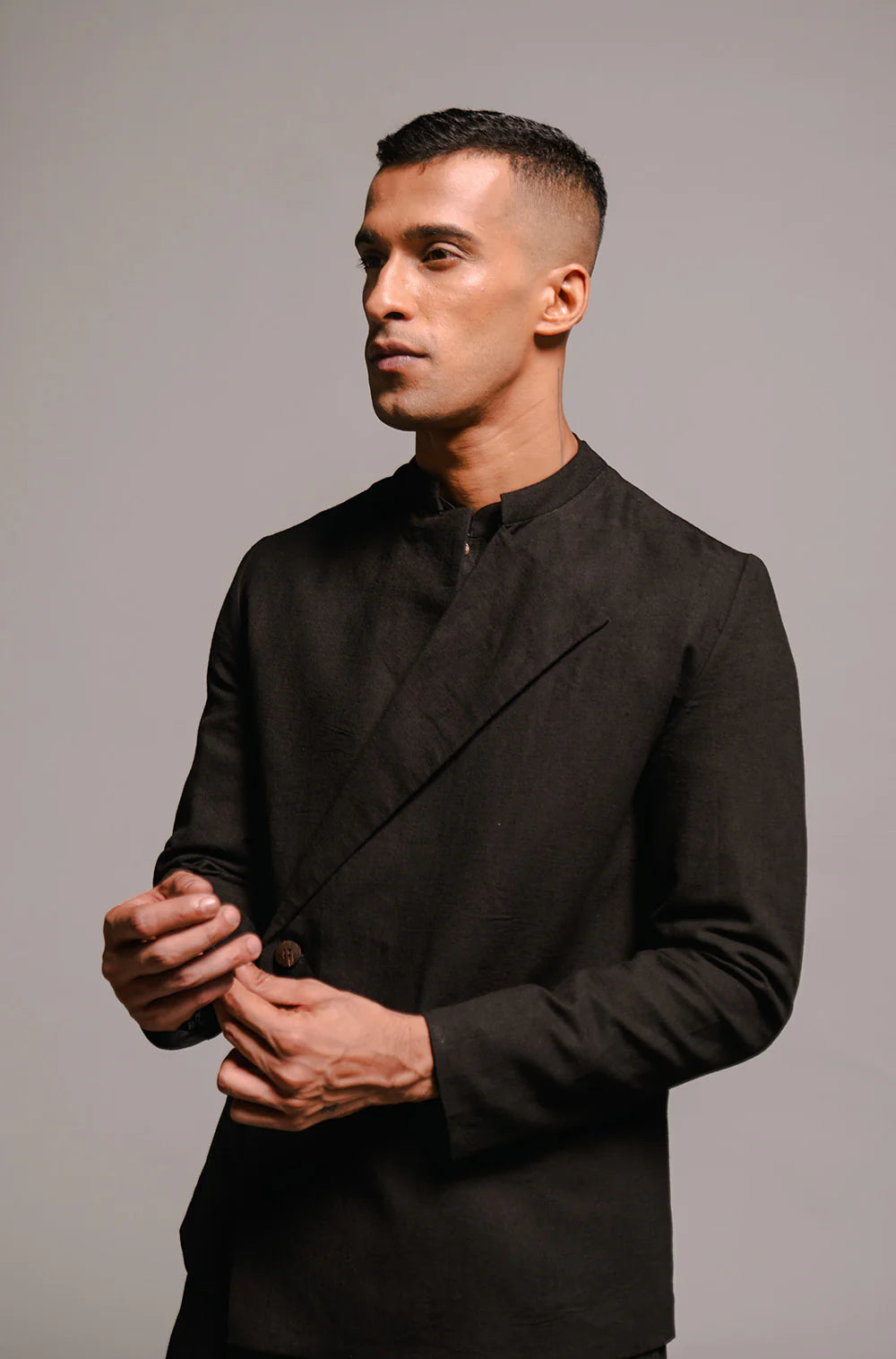 Carbon Co-Linen Bandhgala Jacket