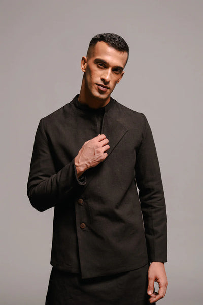 Carbon Co-Linen Bandhgala Jacket