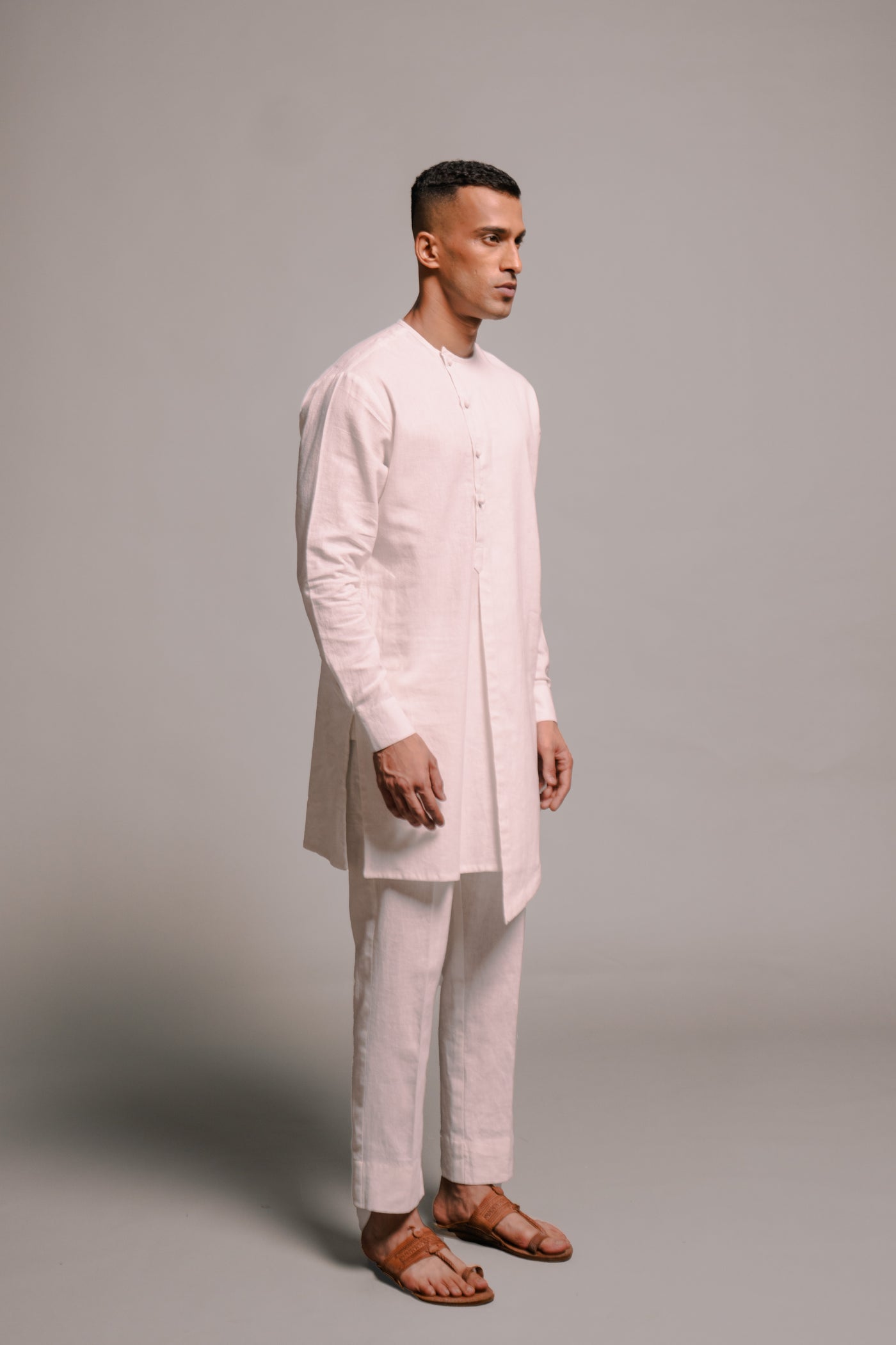 Vanilla Co-Linen Side Open Kurta Set