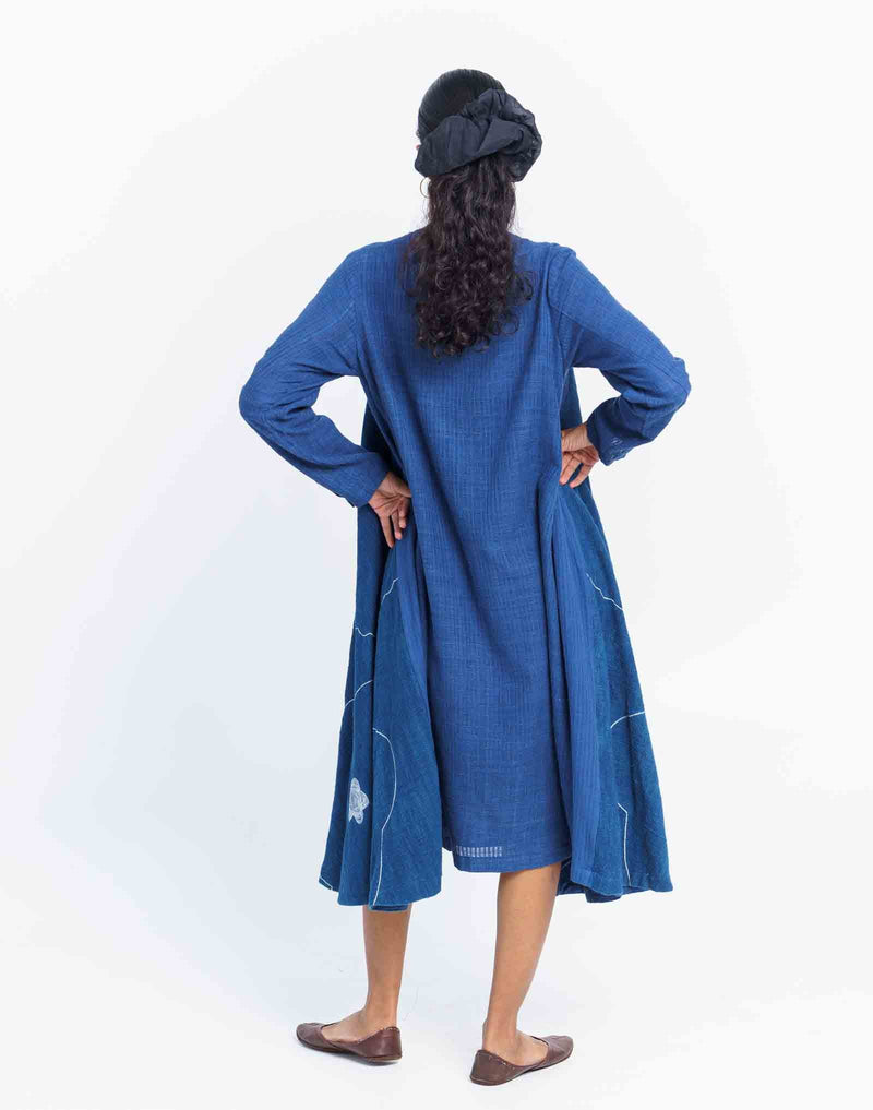 Before the rain - Blue Dress by World of Crow in blue color for women Worldwide