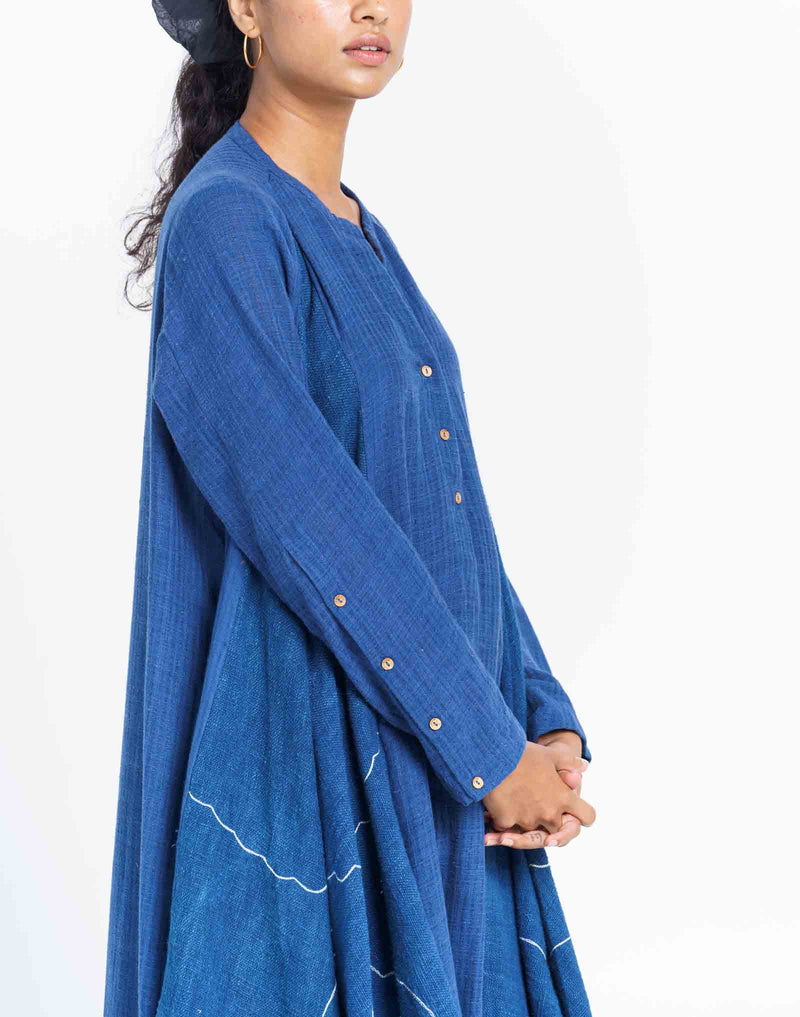 Before the rain - Blue Dress by World of Crow in blue color for women Worldwide