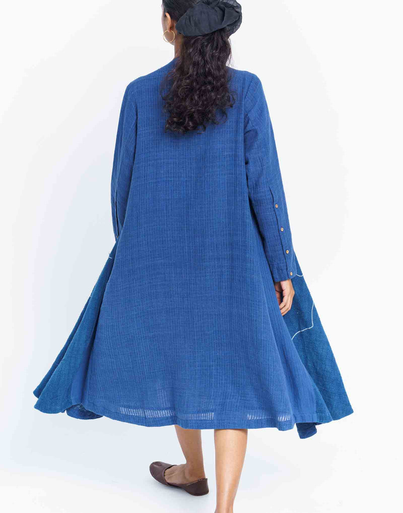 Before the rain - Blue Dress by World of Crow in blue color for women Worldwide