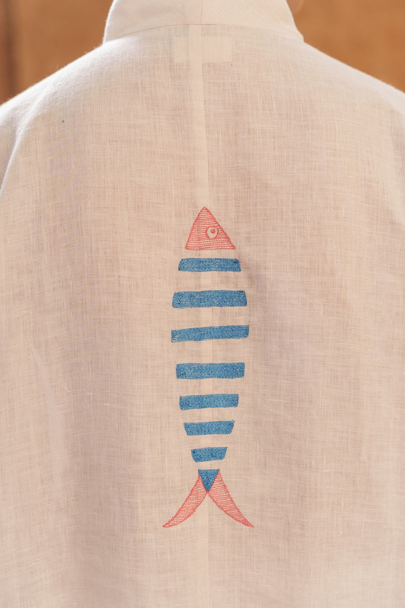 Ocean breeze Ivory-Shirt linen by Zanzibar Living in ivory for women Worldwide