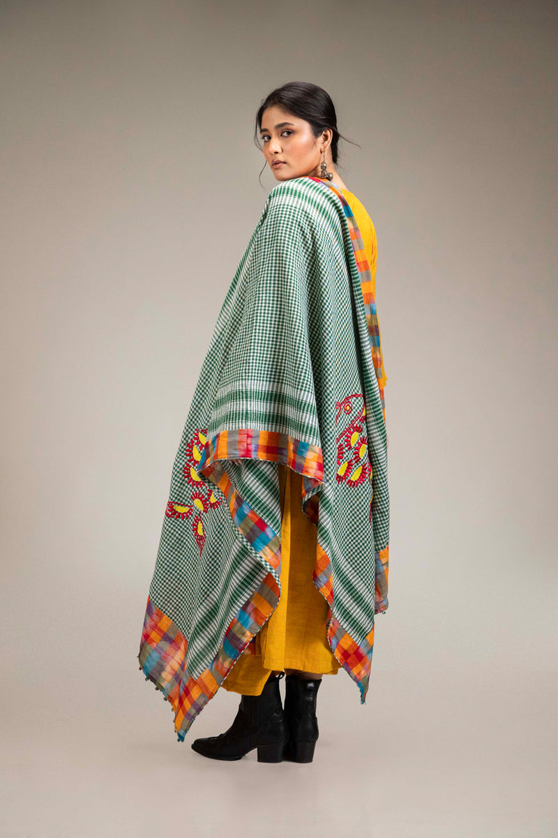Suryoday Set (3 Piece - Kurta, Palazzo & Dupatta) cotton,gamcha co-ord set by 145 East in yellow, green for women Worldwide