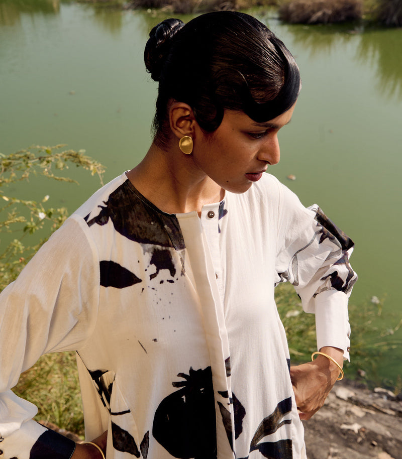 Robin dress cotton by Khara Kapas in white for women Worldwide