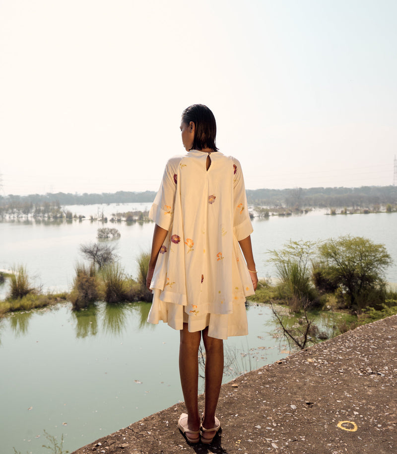Starling dress cotton by Khara Kapas in white for women Worldwide