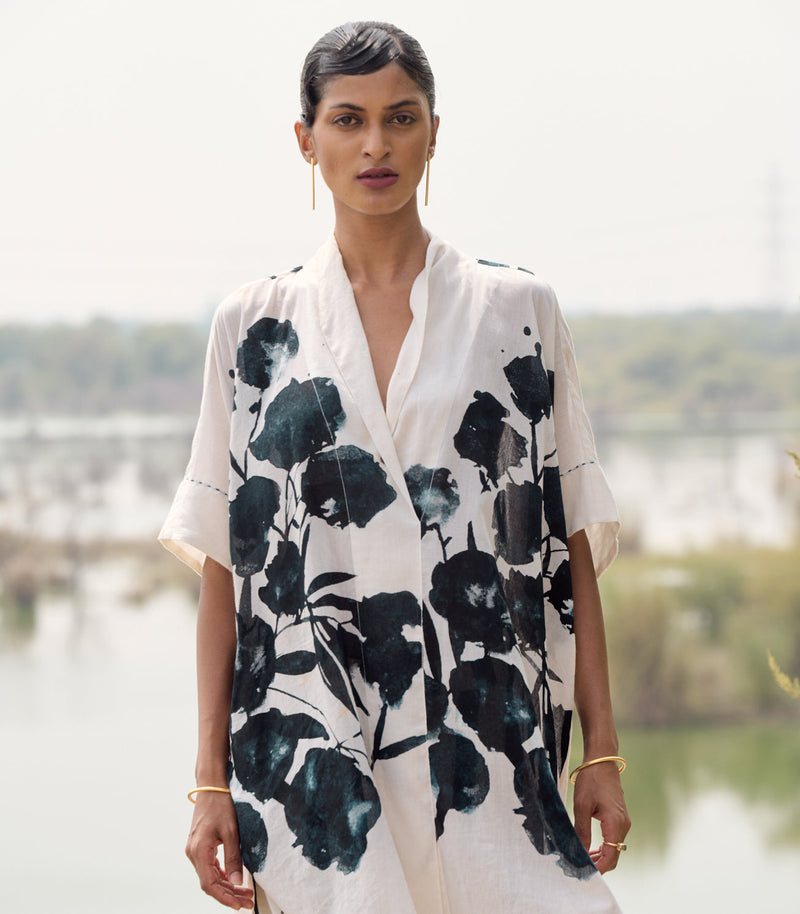 Hyacinth co-ord set cotton by Khara Kapas in blue for women Worldwide