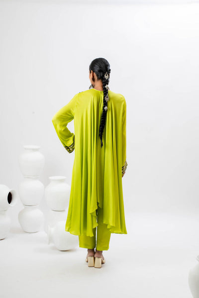 Mahi Asymmetrical Kurta Set - Green