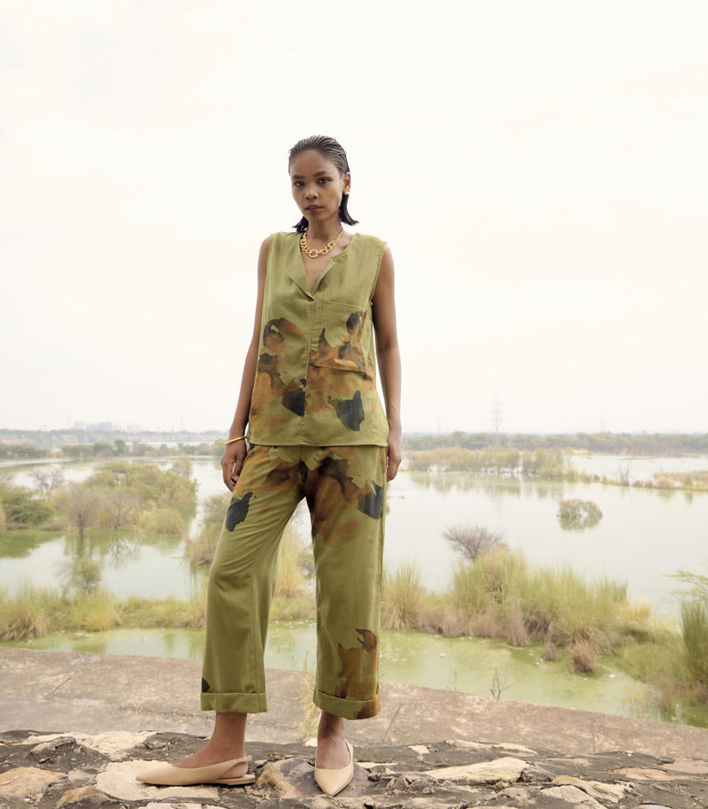 Warbler co-ord set cotton by Khara Kapas in multi for women Worldwide