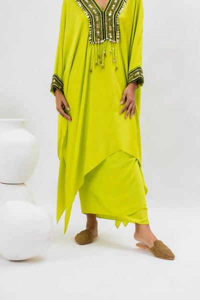 Morrocon Kaftaan with Wrap Skirt - Green