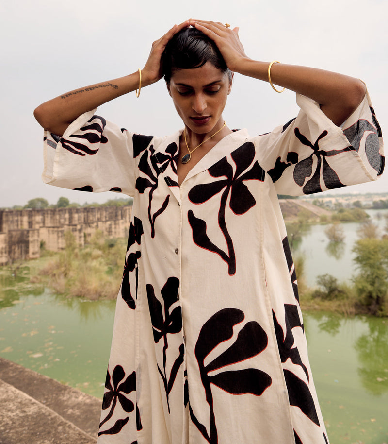Ioras co-ord set cotton by Khara Kapas in white for women Worldwide