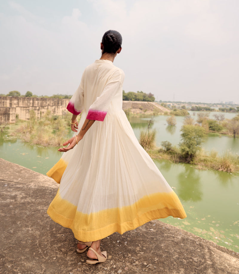 Sunbird maxi dress cotton by Khara Kapas in white for women Worldwide