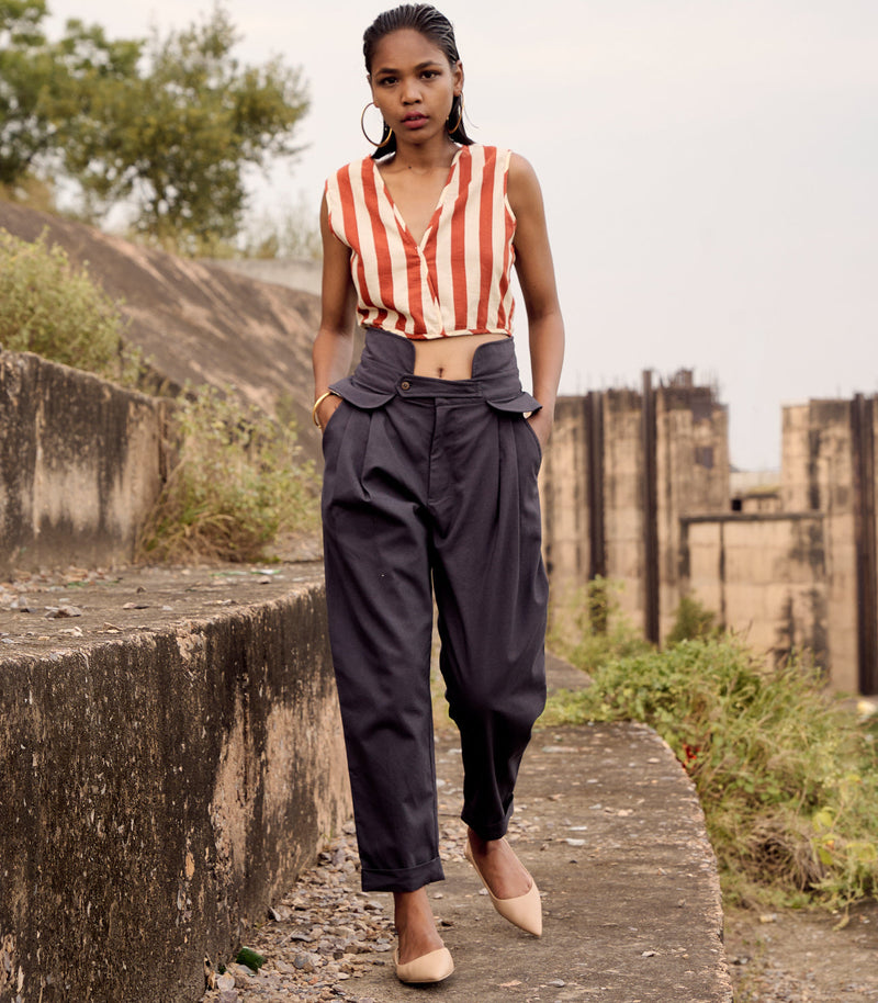 Caroline crop top cotton by Khara Kapas in red for women Worldwide