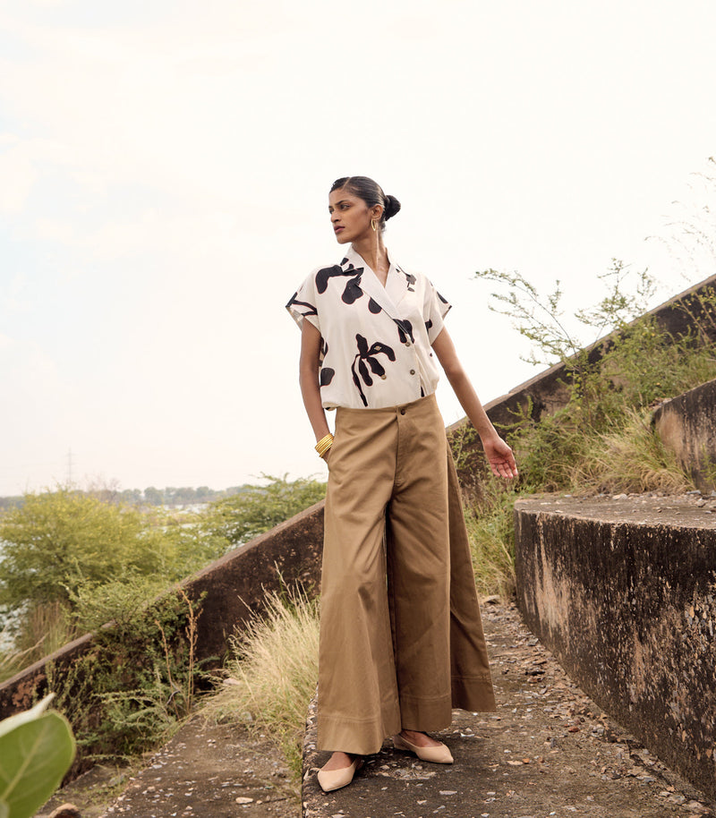 Serina trouser cotton by Khara Kapas for women Worldwide