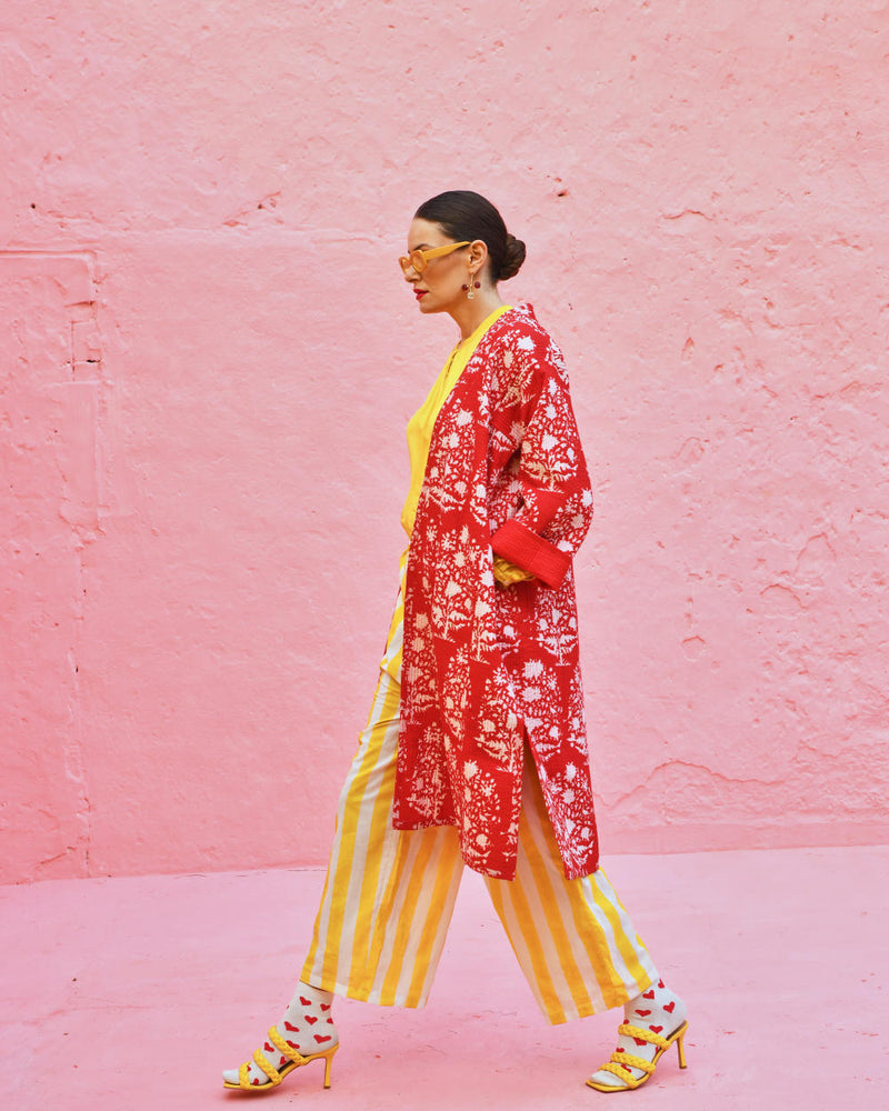 LAAL PARI Jackets & Overlays by TOKREE in red color for women Worldwide