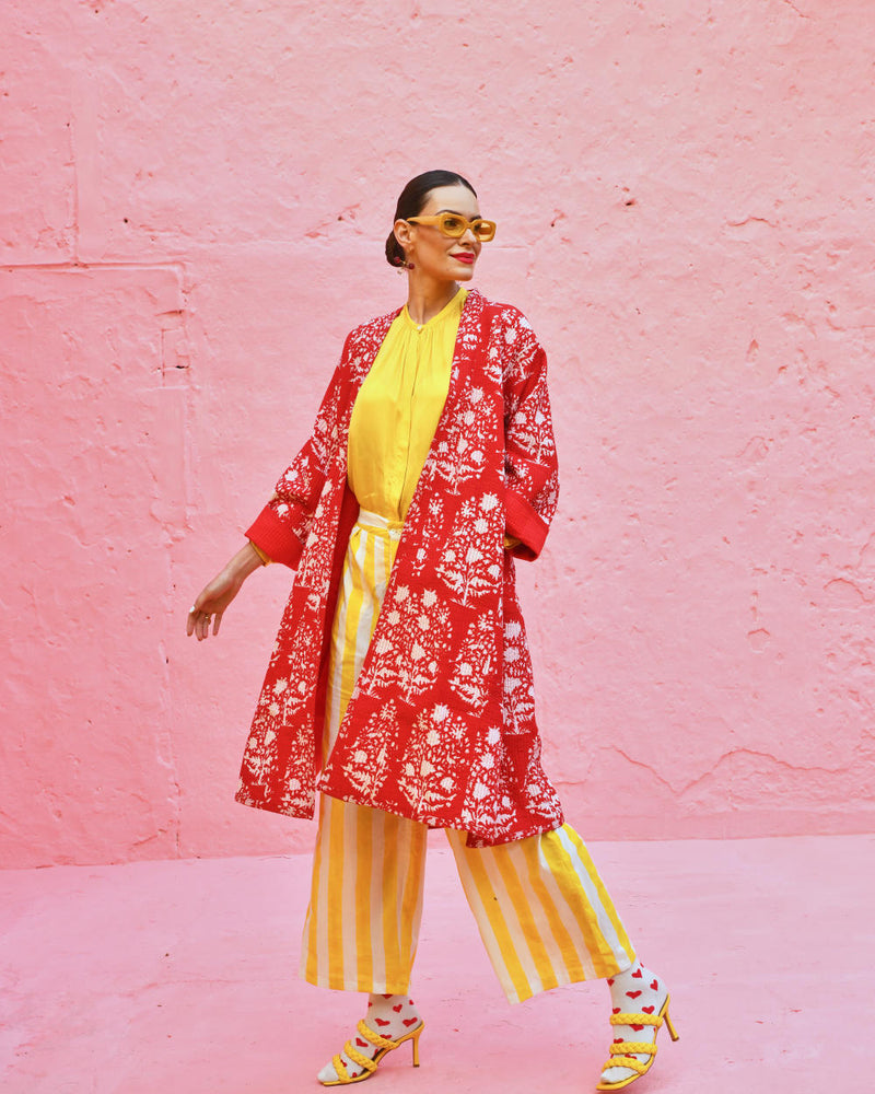 LAAL PARI Jackets & Overlays by TOKREE in red color for women Worldwide