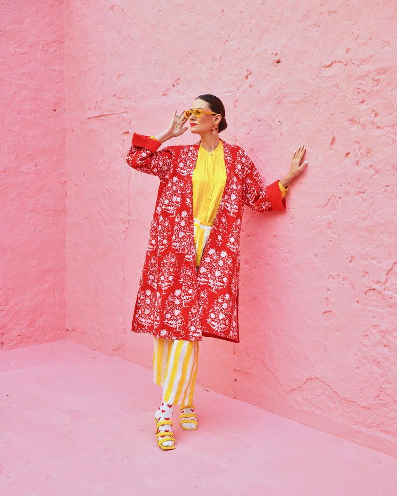 LAAL PARI Jackets & Overlays by TOKREE in red color for women Worldwide