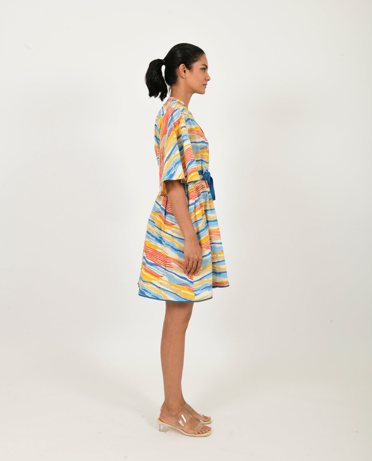 WAVE TIE UP DRESS ORGANIC COTTON