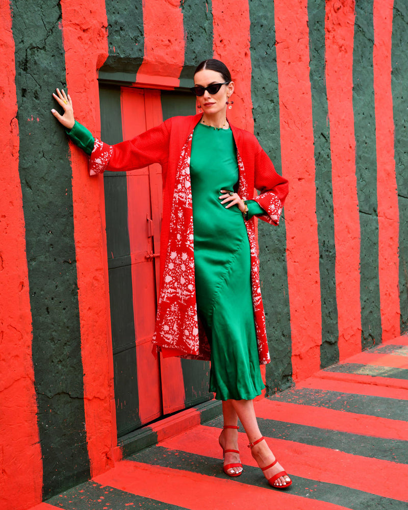 LAAL PARI Jackets & Overlays by TOKREE in red color for women Worldwide