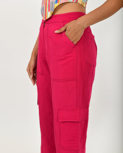 LINEN CORSET WITH CARGO PANTS