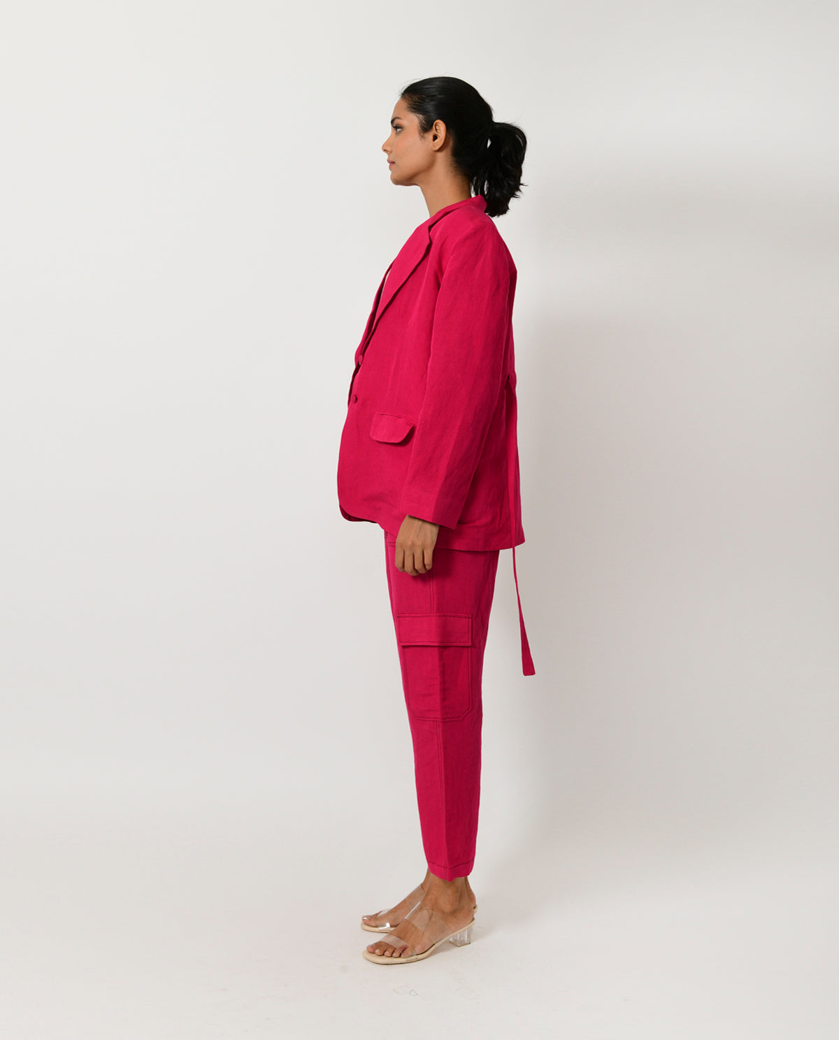 VIVA MAGENTA LINEN BLAZER CO -ORD