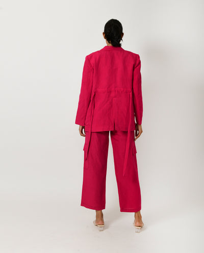 VIVA MAGENTA LINEN BLAZER CO -ORD