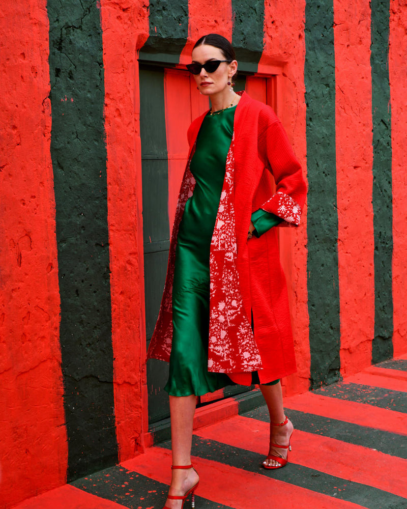 LAAL PARI Jackets & Overlays by TOKREE in red color for women Worldwide