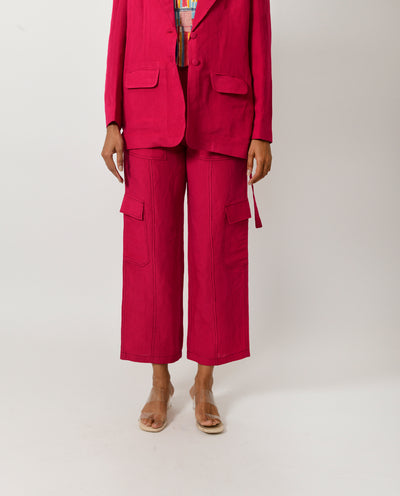 VIVA MAGENTA LINEN BLAZER CO -ORD