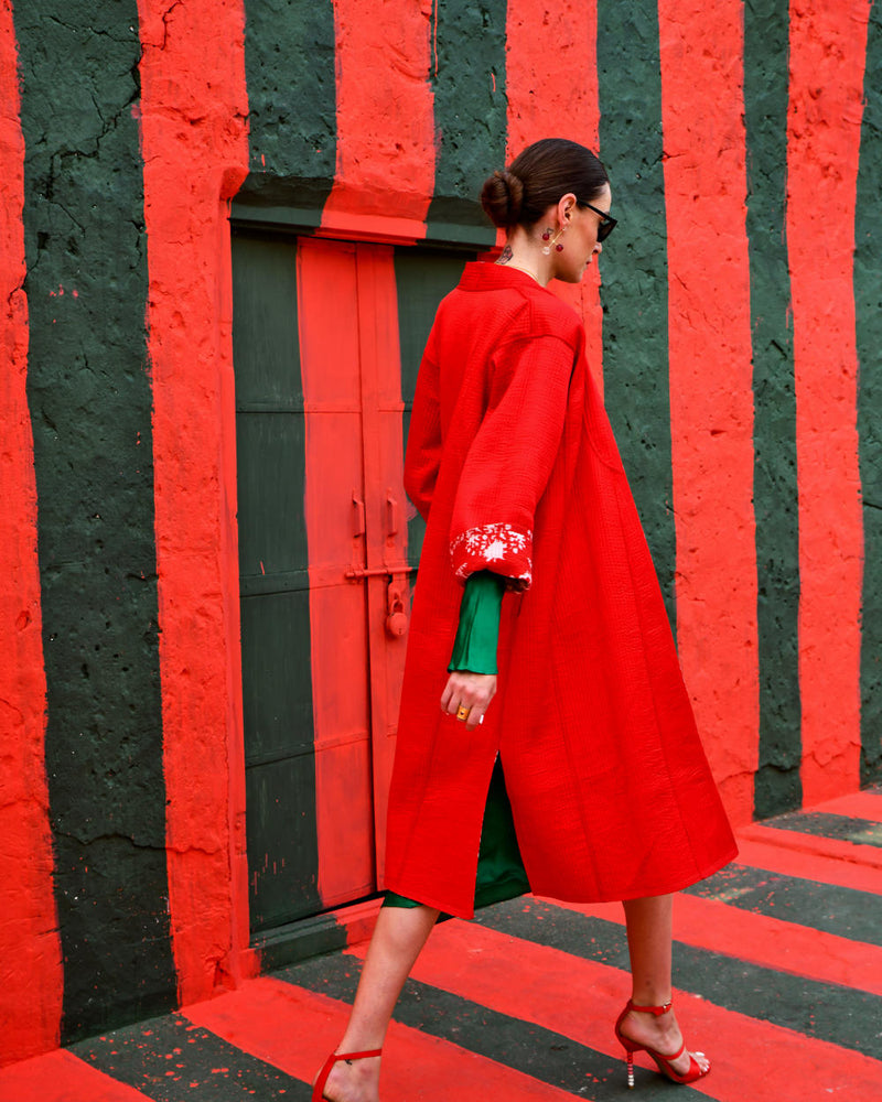 LAAL PARI Jackets & Overlays by TOKREE in red color for women Worldwide