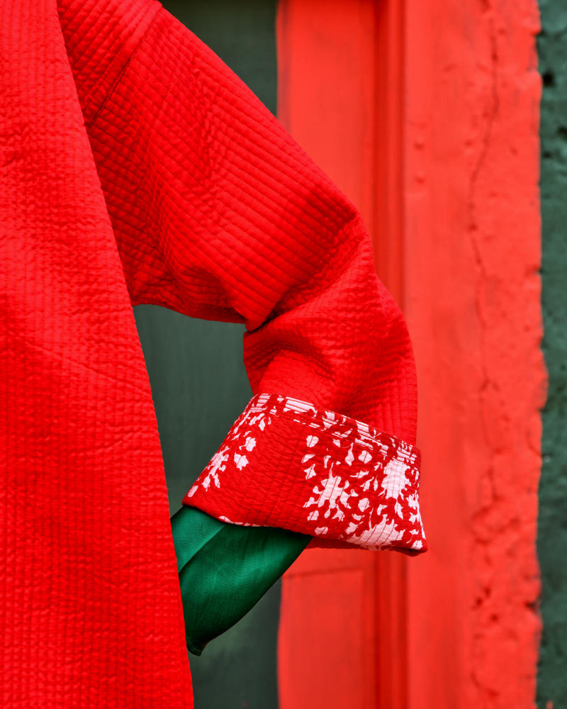 LAAL PARI Jackets & Overlays by TOKREE in red color for women Worldwide