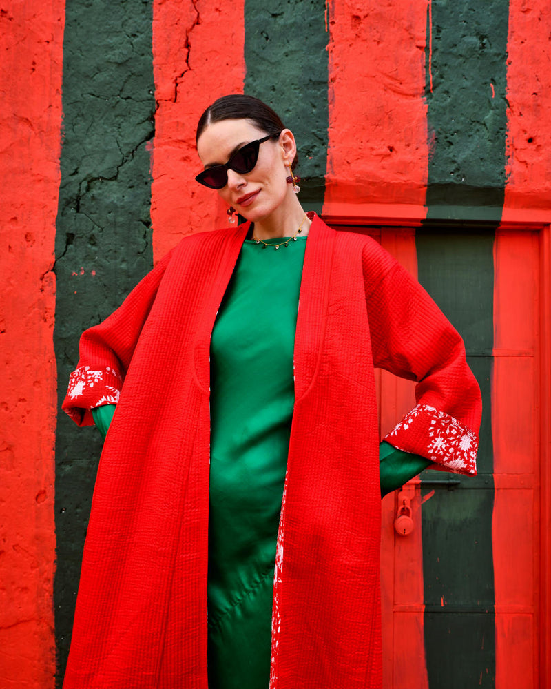 LAAL PARI Jackets & Overlays by TOKREE in red color for women Worldwide