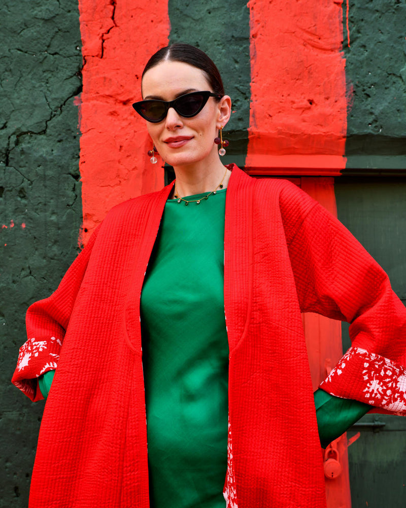 LAAL PARI Jackets & Overlays by TOKREE in red color for women Worldwide