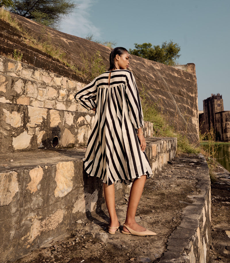 Emu dress cotton by Khara Kapas in black for women Worldwide