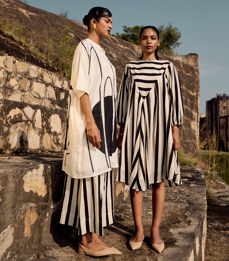 Emu dress cotton by Khara Kapas in black for women Worldwide