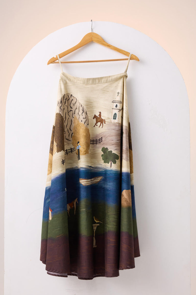 DALI SKIRT -VILLAGE PRINT cotton by CORD for women Worldwide
