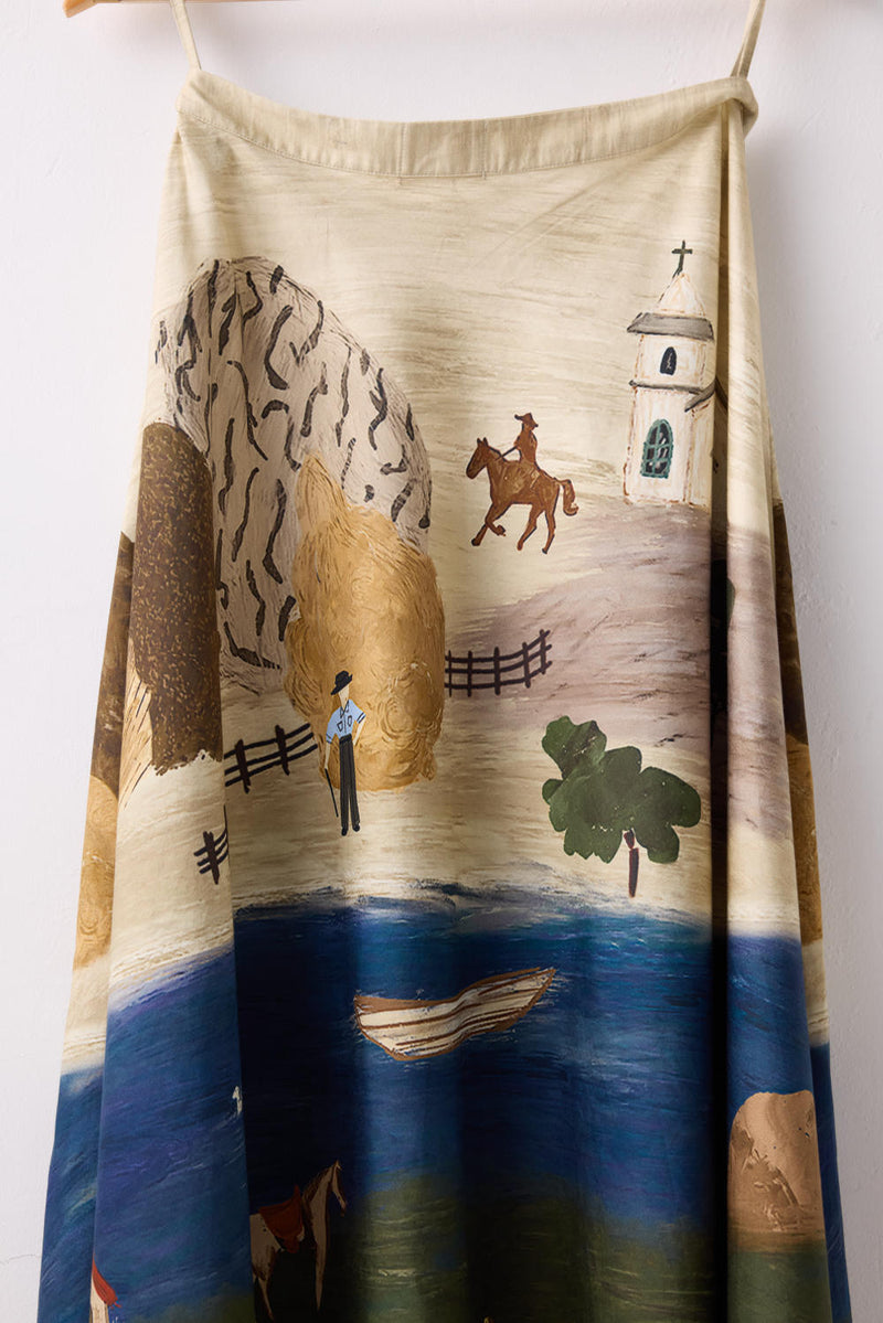DALI SKIRT -VILLAGE PRINT cotton by CORD for women Worldwide