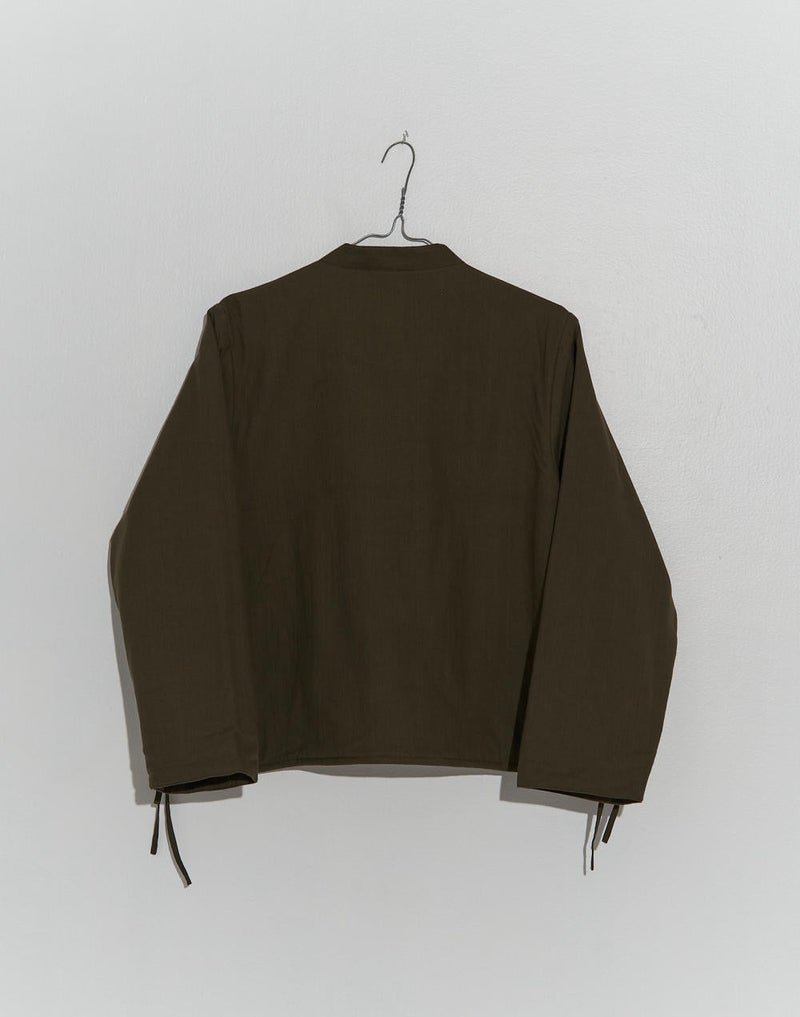 Dark olive padded Jacket cotton by World of Crow in olive color for women Worldwide